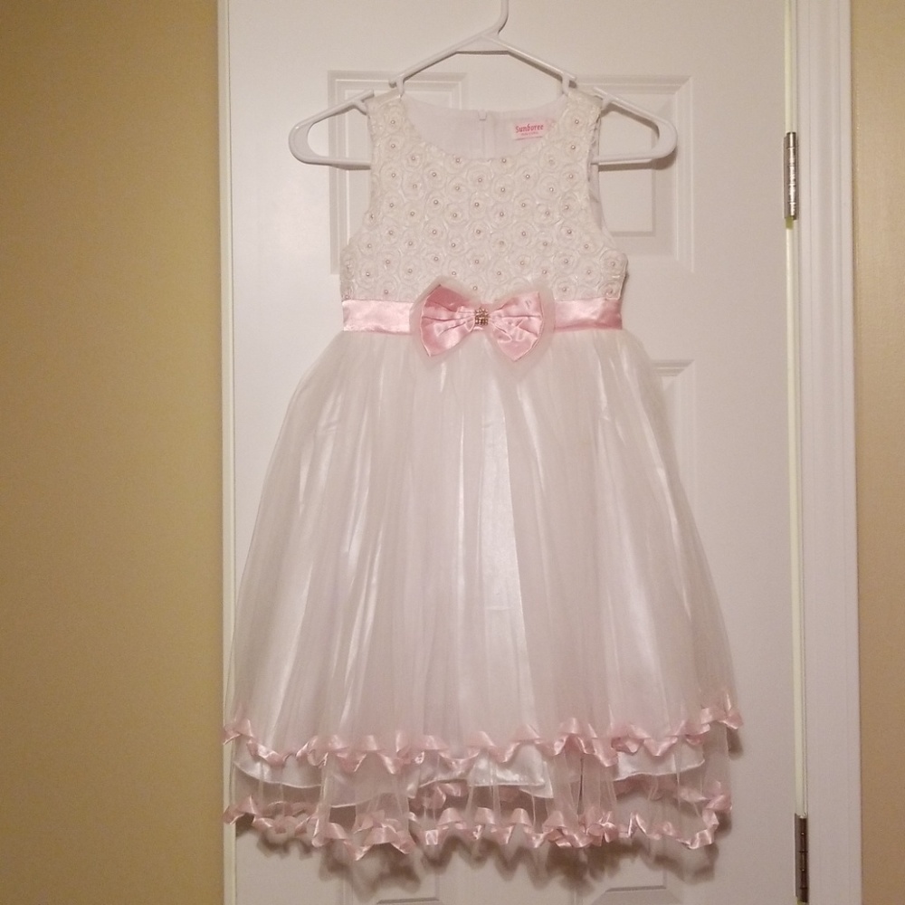 Girls Pink Pearl Easter Dress